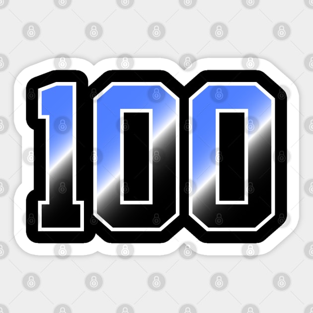 number 100 Sticker by Eric Okore